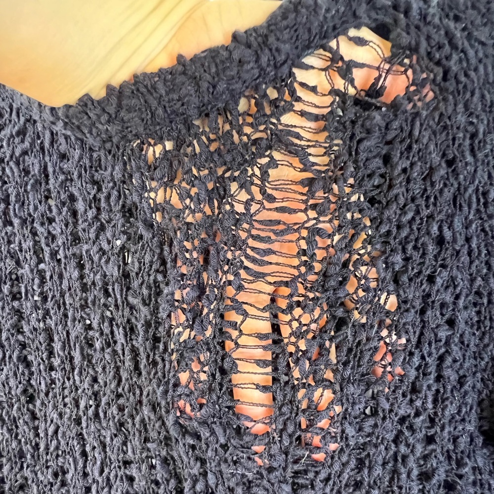 Aeropostale Bethany Mota Knit Black Sweater Cover Up Sz M - Picture 3 of 16